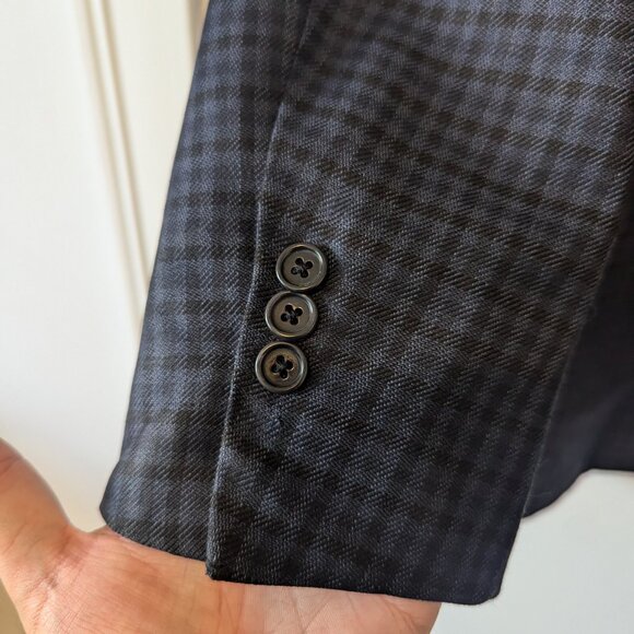 ERMENEGILDO ZEGNA - Silk blend check jacket - Sz 54 - Picture 5 of 11